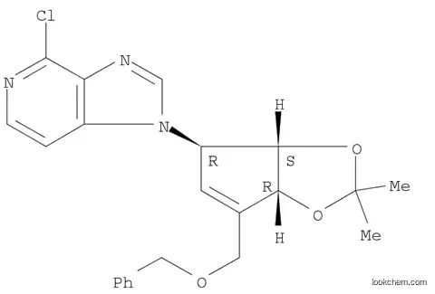 Molecular Structure of 105522-07-4 (1-((3aS,6aR)-6-(benzyloxyMethyl)-2,2-diMethyl-4,6a-dihydro-3aH-cyclopenta[d][1,3]dioxol-4-yl)-4-chloro-1H-iMidazo[4,5-c]pyridine)